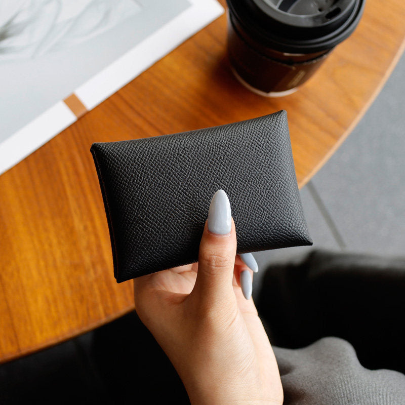 Pebbled Leather Snap Card Pouch_BDHL8420