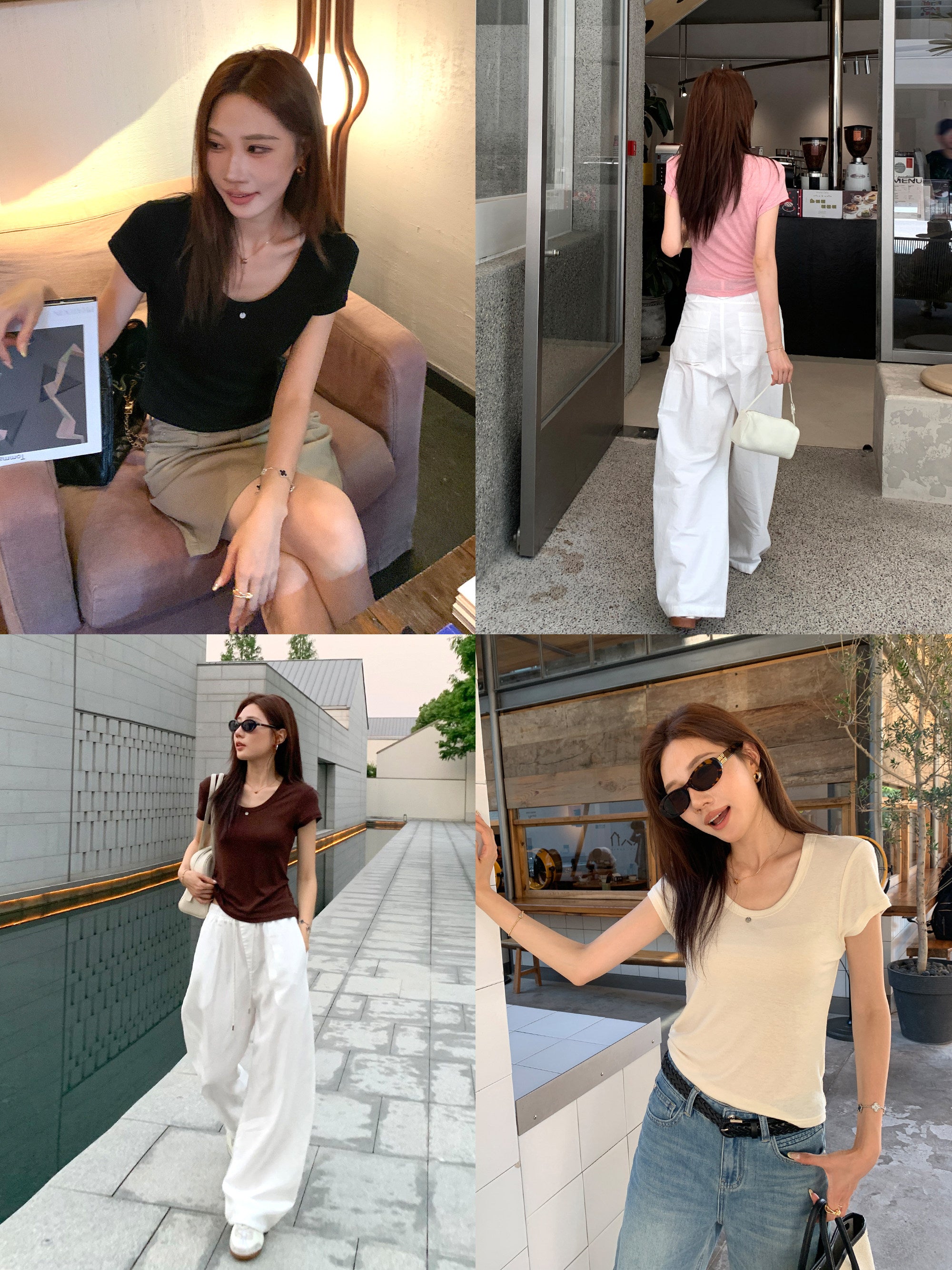 Tencel-Wool Slim Short-Sleeve Top_BDHL8335
