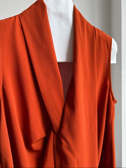 V-Neck Draped Cross Dress_BDHL7558