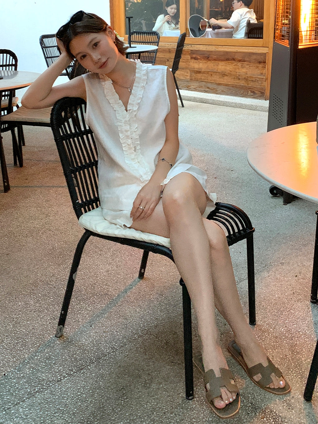 Fringed Vest Or Straight Short Pants_BDHL7620