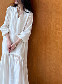 Long Sleeved Tiered Long Dress_BDHL6169