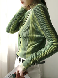 V-neck Gradient Colour Cardigan_BDHL7022