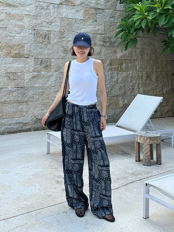 Patterned Wide-Leg Pants_BDHL7619