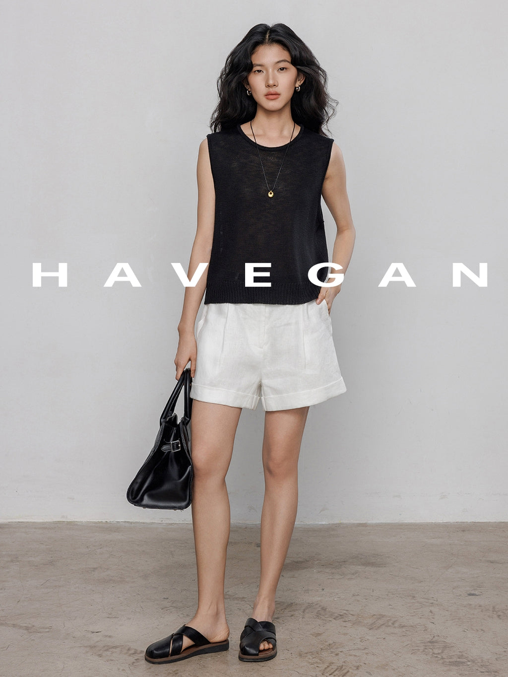 Round Neck Sleeveless Tops_BDHL7233