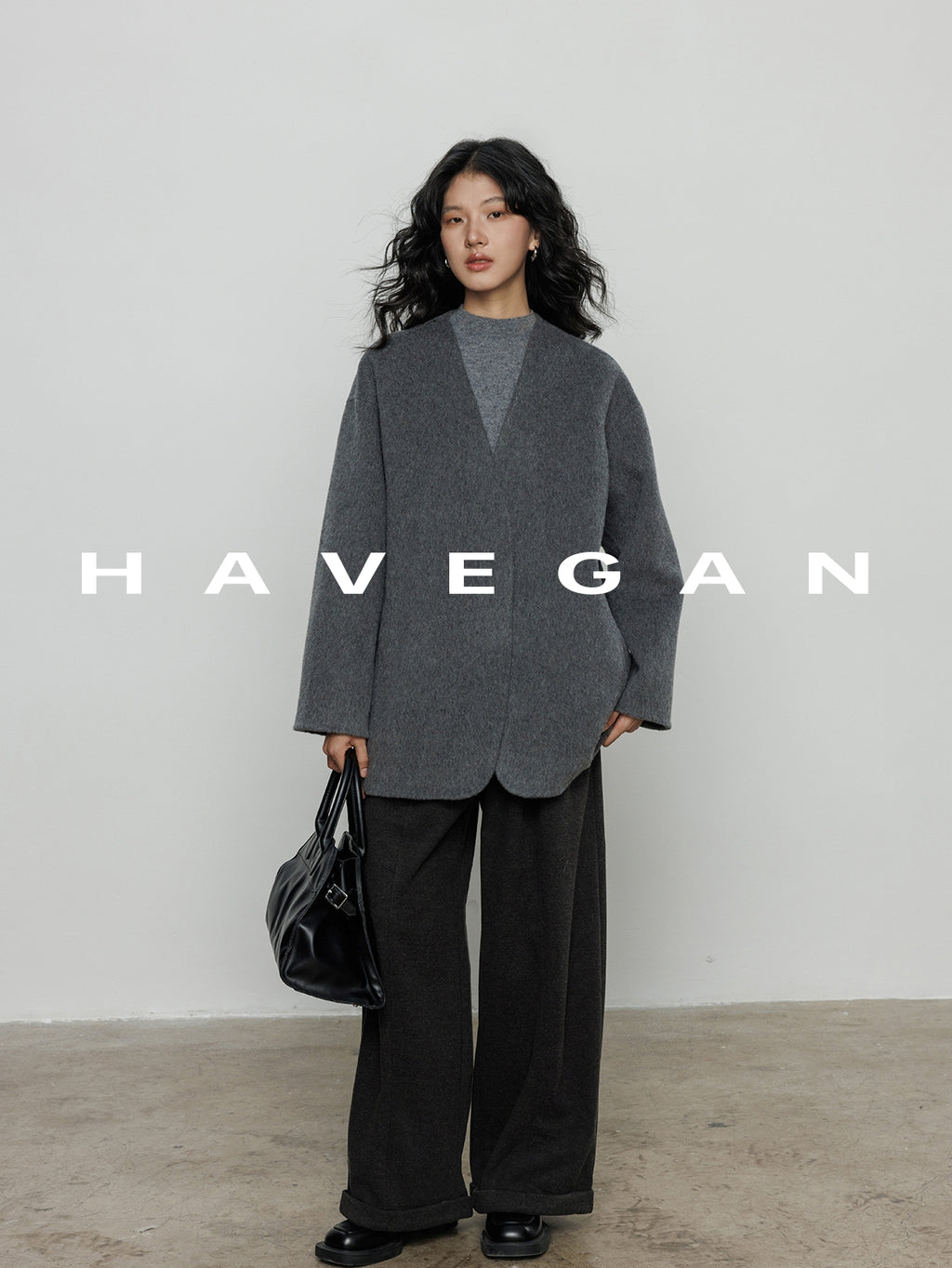 無領披肩大衣_BDHL7889