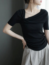 Swing neck drape top_BDHL6056