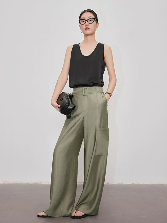 Straight wide cool pants airy pants_BDHL5884