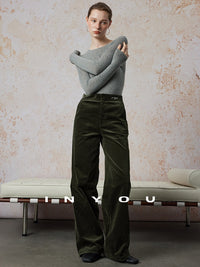 Corduroy Straight Wide Pants_BDHL6660