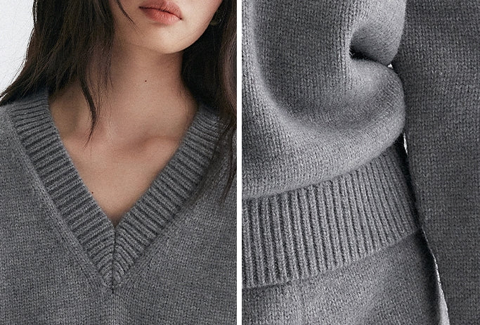 V領針織上衣或針織短褲_BDHL7944