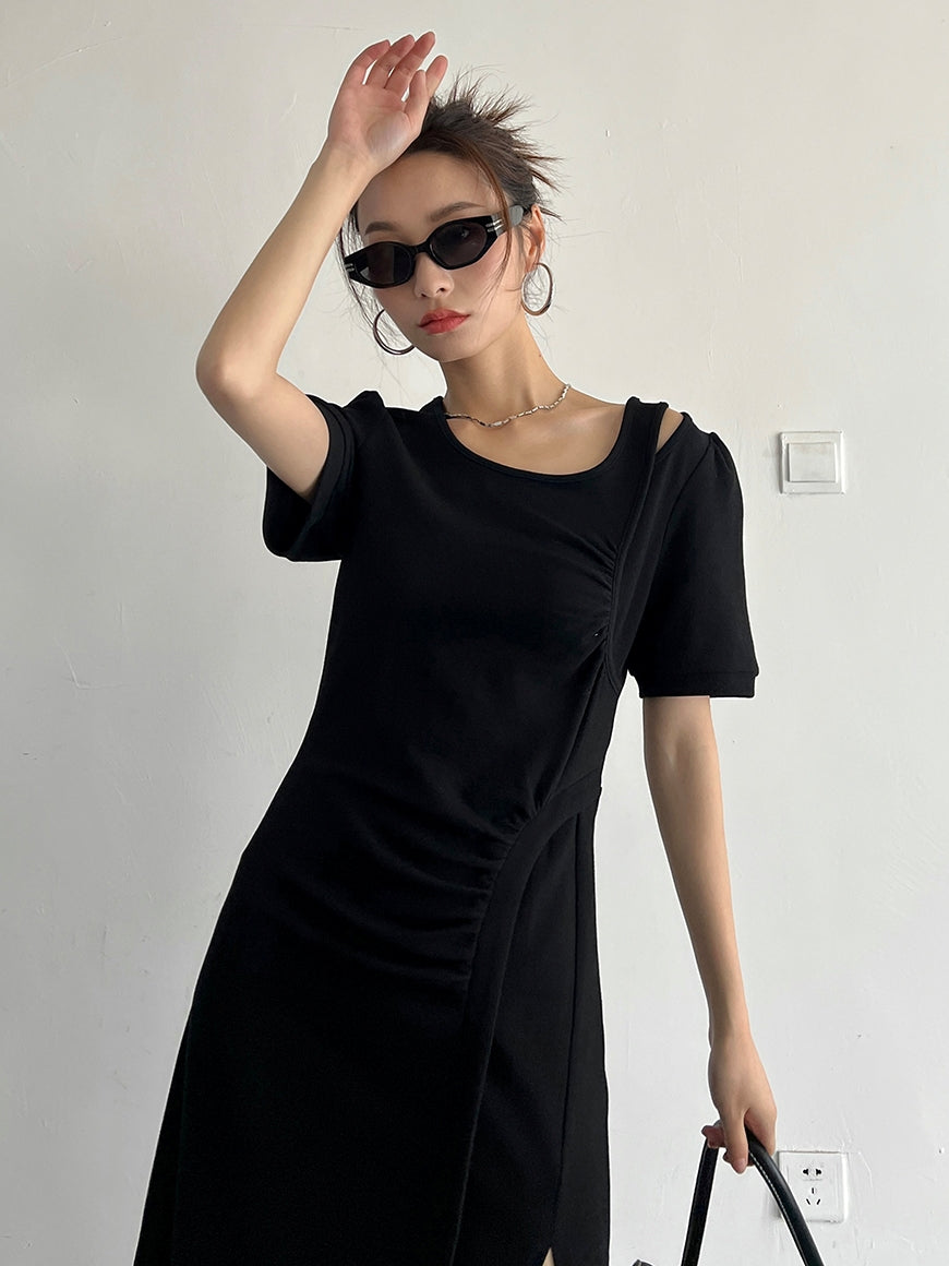 Slit Sleeveless Knit Dress_BDHL7569