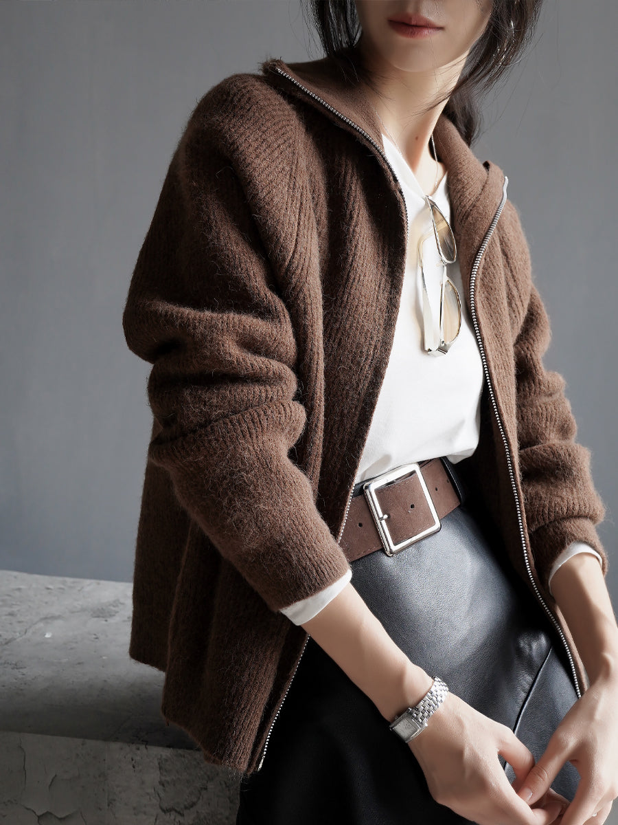 Zip-Up Knitted Cardigan_BDHL7935