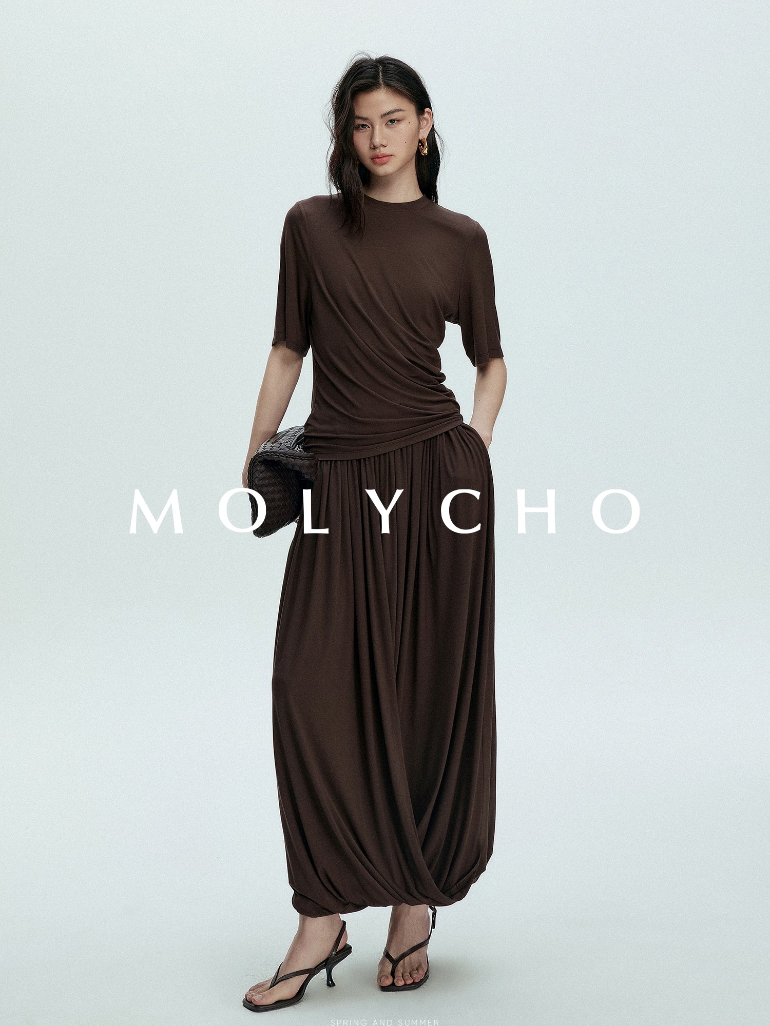 Pleated Long Skirt Pants_BDHL7398