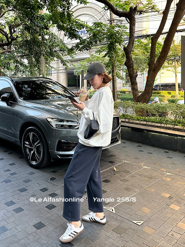 Drawstring Sweatpants Cropped Pants_BDHL8010