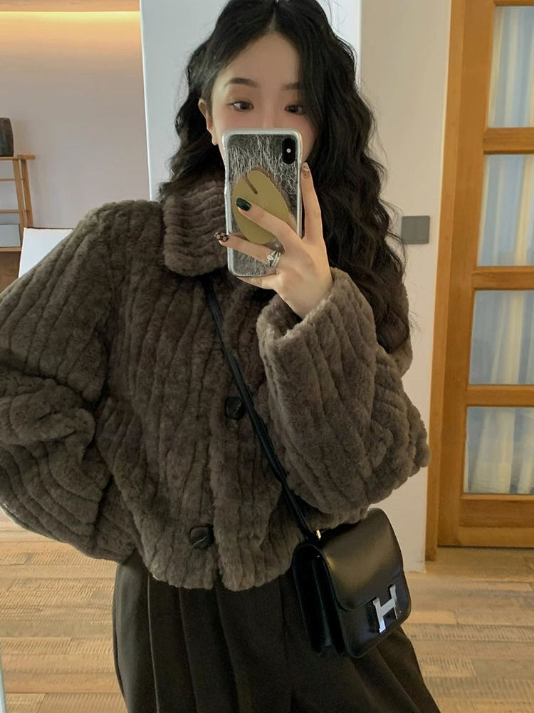 Stand-Collar Thick Short Coat_BDHL7822