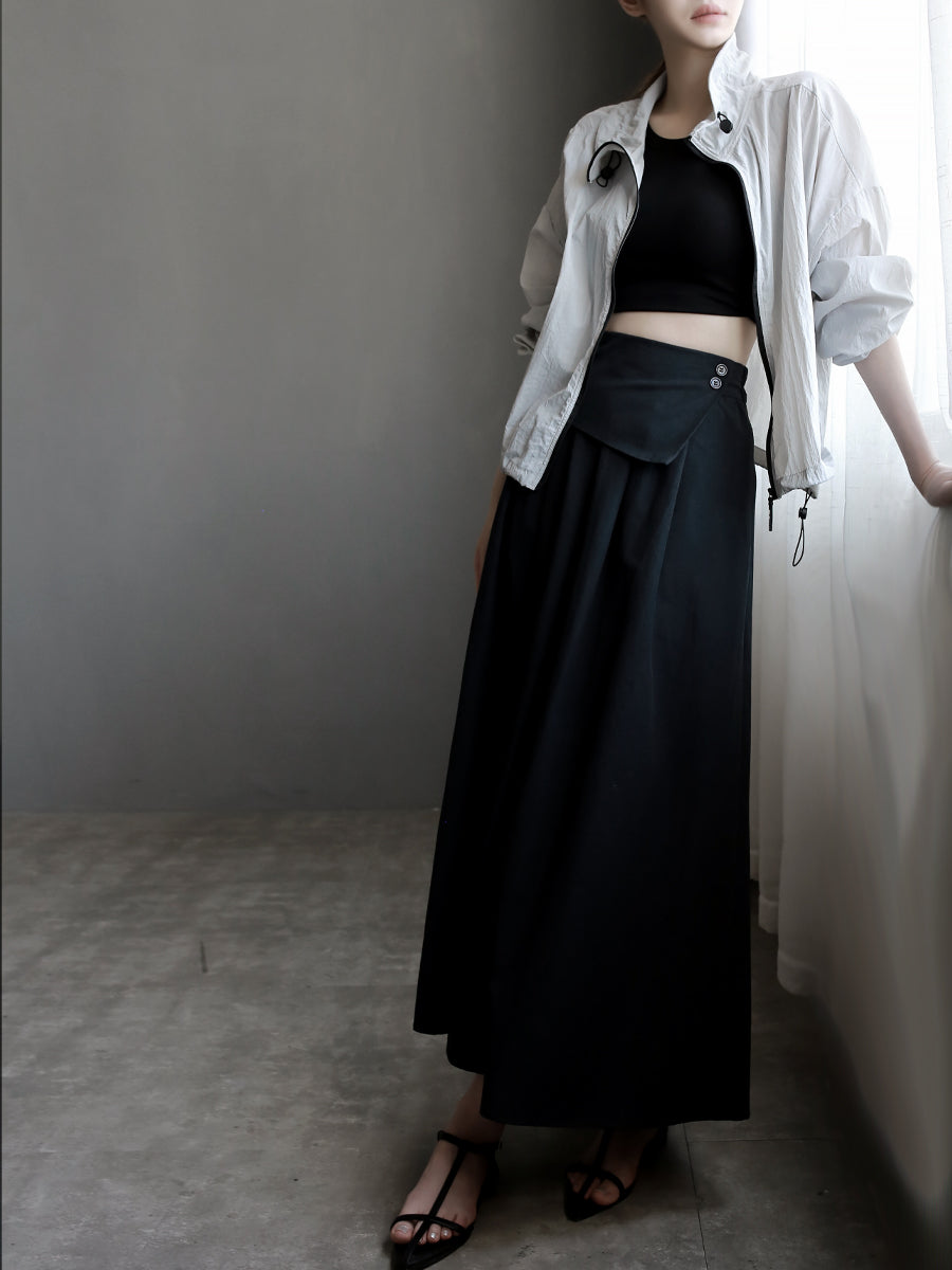 Waist Design A-Line Skirt_BDHL7572