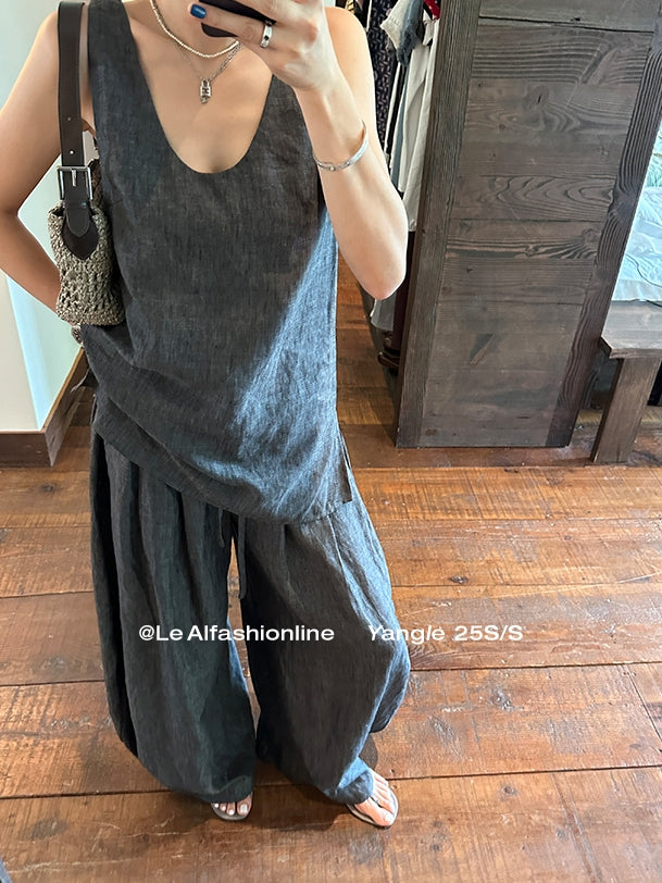 Loose Sleeveless Top Or Pants_BDHL7616
