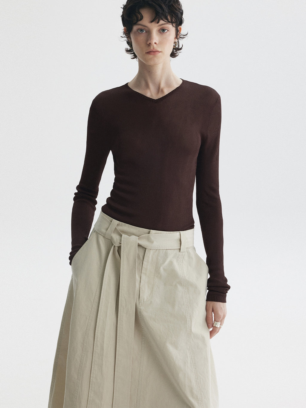 Waist Strap Bud Long Skirt_BDHL7731