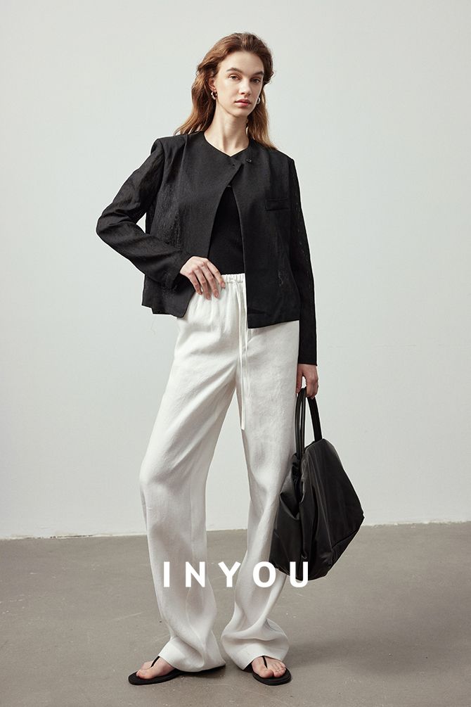 Draped Elastic Waist Wide Pants_BDHL6122