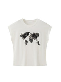 Sequined 3D Beads T-Shirt_BDHL6016