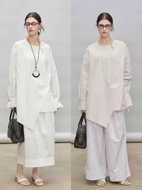 Asymmetric Shirt Or Straight Tube Skirt_BDHL7277