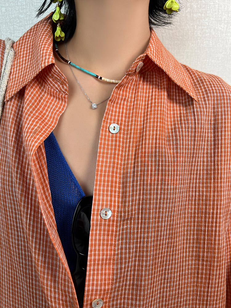 Checked Retro Loose Shirt_BDHL6411