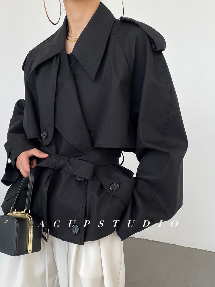 Two-Layer Short Trench Coat_BDHL6471