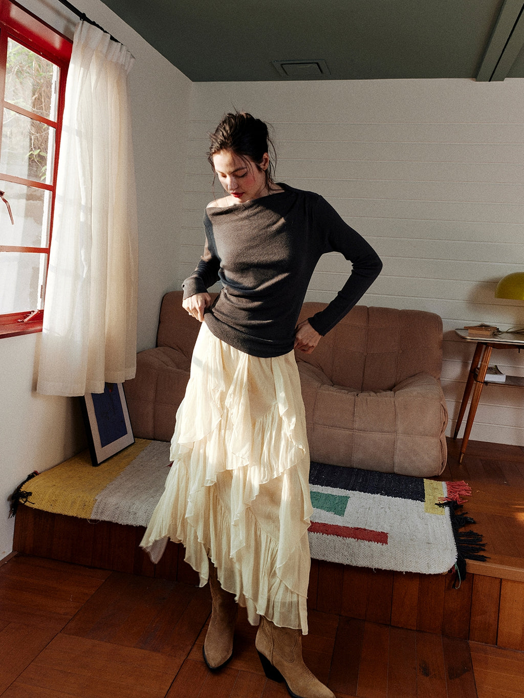 Asymmetrical Tulle Skirt_BDHL7999