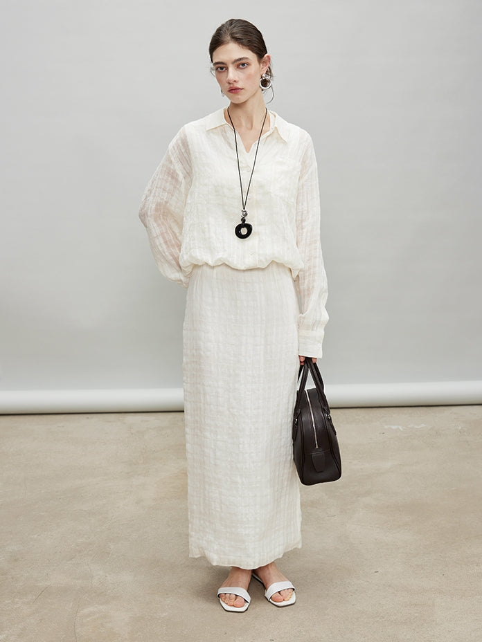 Loose-Fitting Shirt Or Long Straight Skirt_BDHL7193