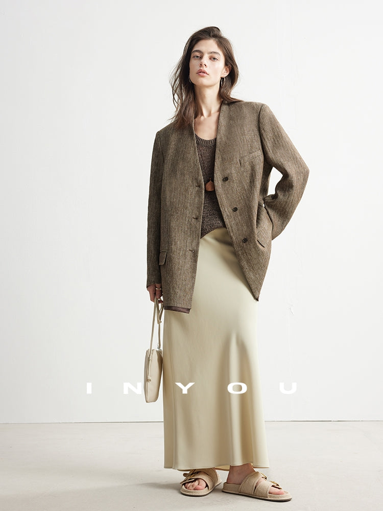 Collarless Suit Jacket_BDHL7132