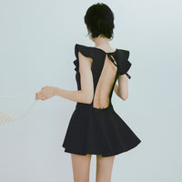 Fairy Skirt Style Conservative Backless One Piece Swimsuit_HL3238