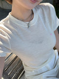 Heart Embroidery Slim Fit T-Shirt_BDHL7621
