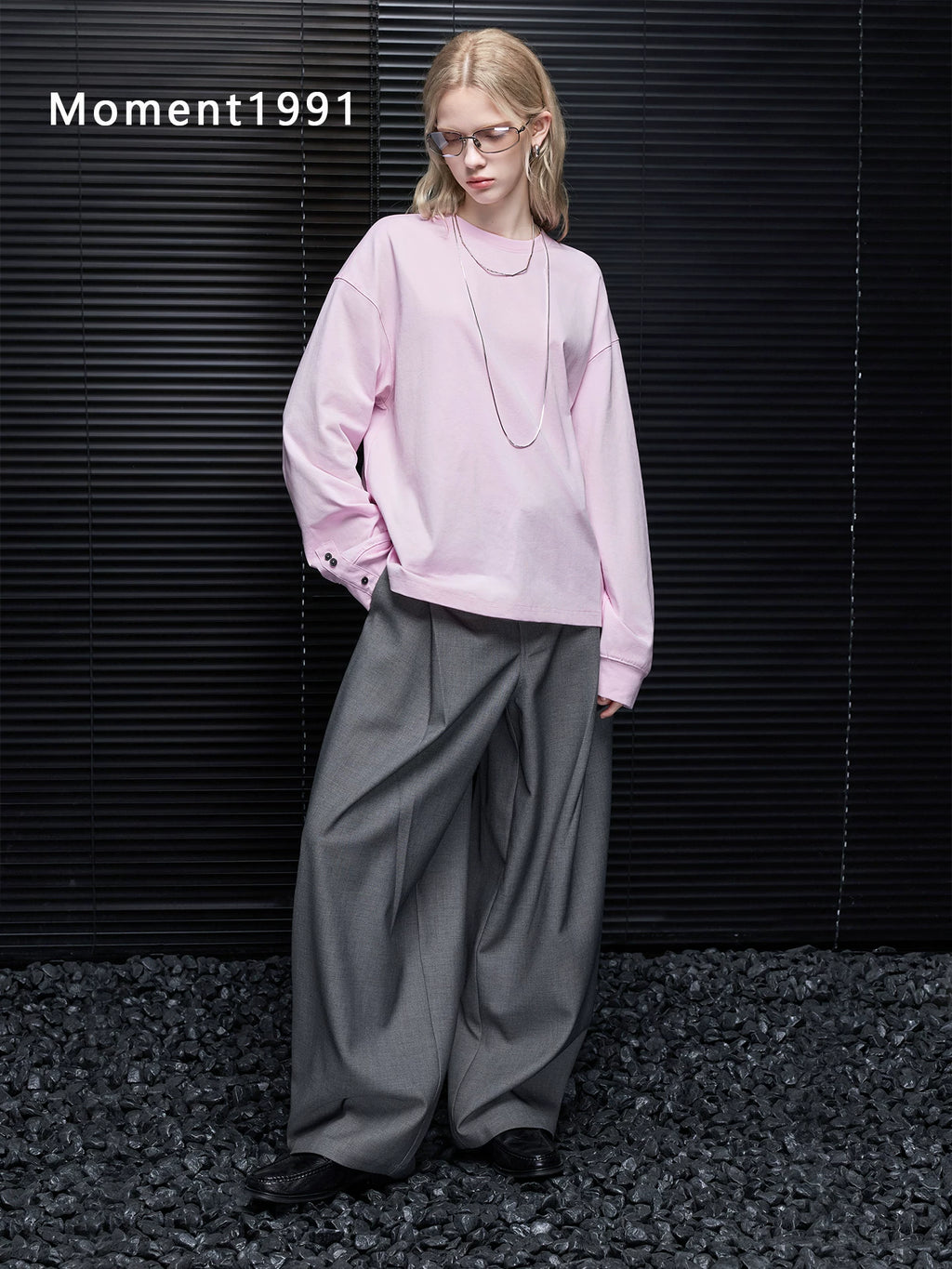 Buttoned Cuff Relaxed Long Sleeve Tee_BDHL8409