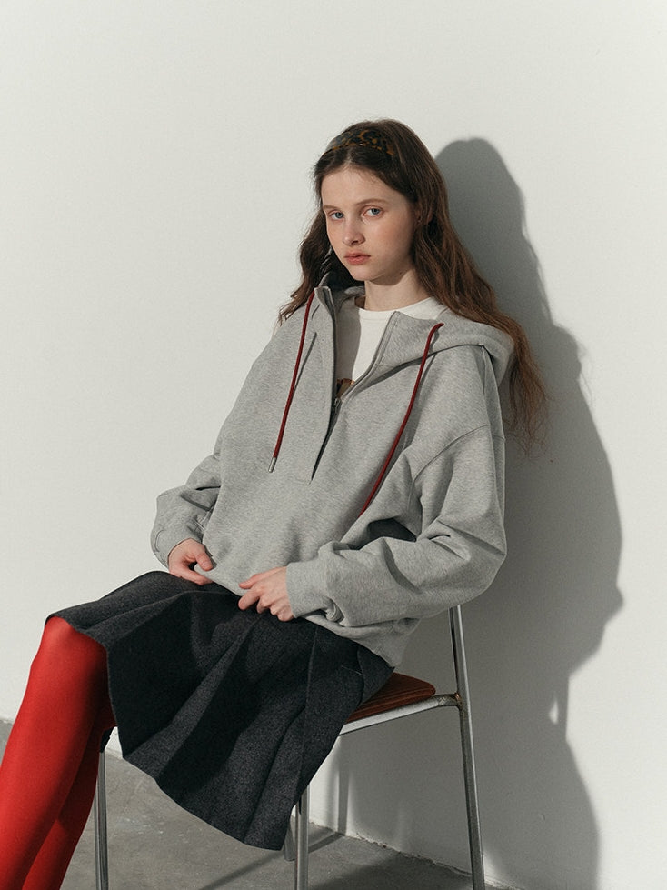 Half-Zip Hooded Sweatshirt_BDHL8158