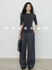 High Neck Slim Knit Tops_BDHL7230