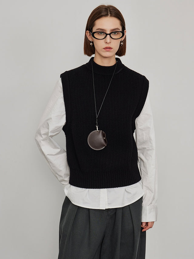 Half-Turtleneck Vest And Cardigan_BDHL6441