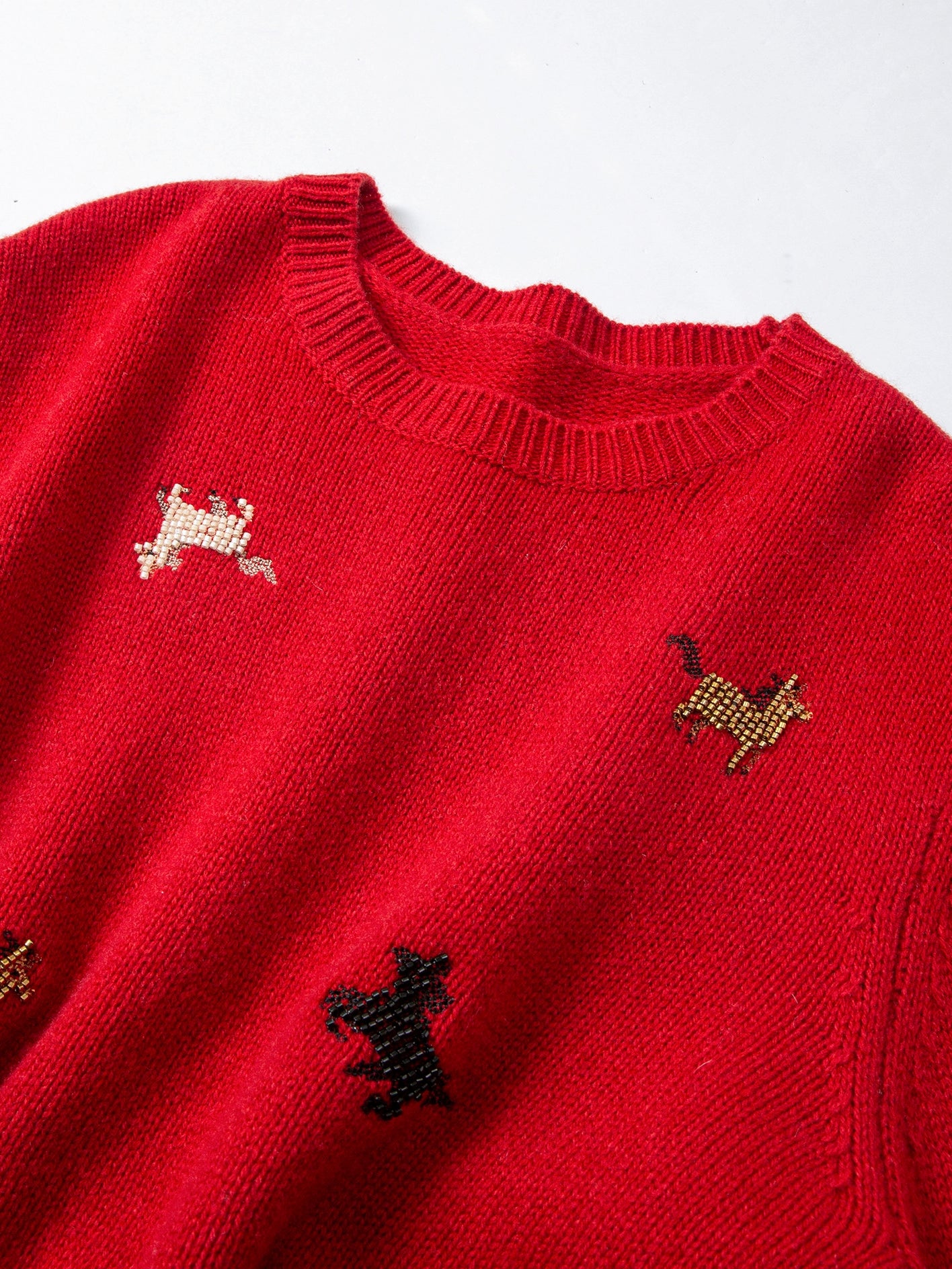 Beaded Embroidery Knit Top Or Cardigan_BDHL8121