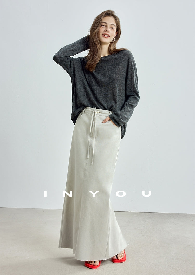 Round-Neck Loose-Fit Knit Tops_BDHL7752