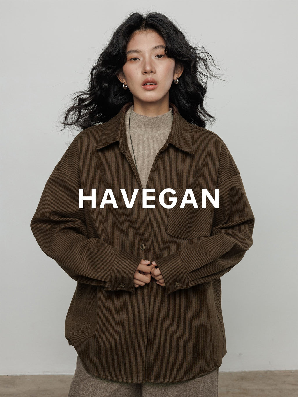 燈芯絨長袖襯衫_BDHL7970