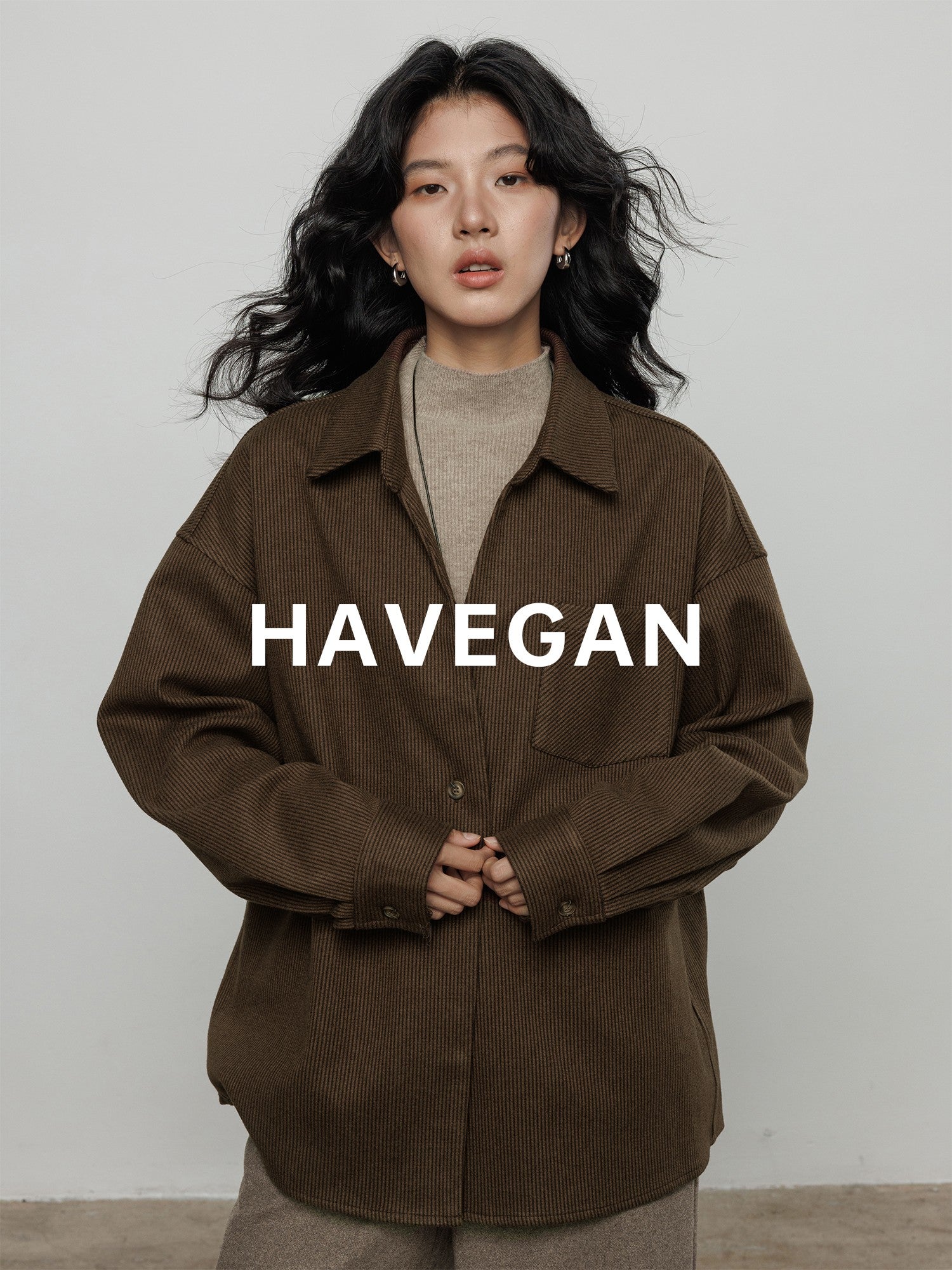 燈芯絨長袖襯衫_BDHL7970