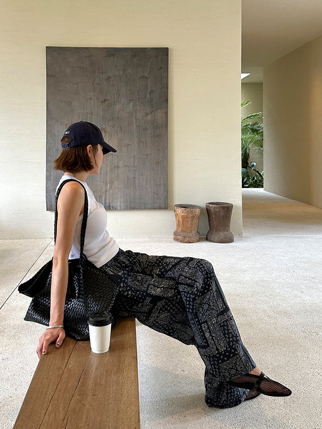 Patterned Wide-Leg Pants_BDHL7619