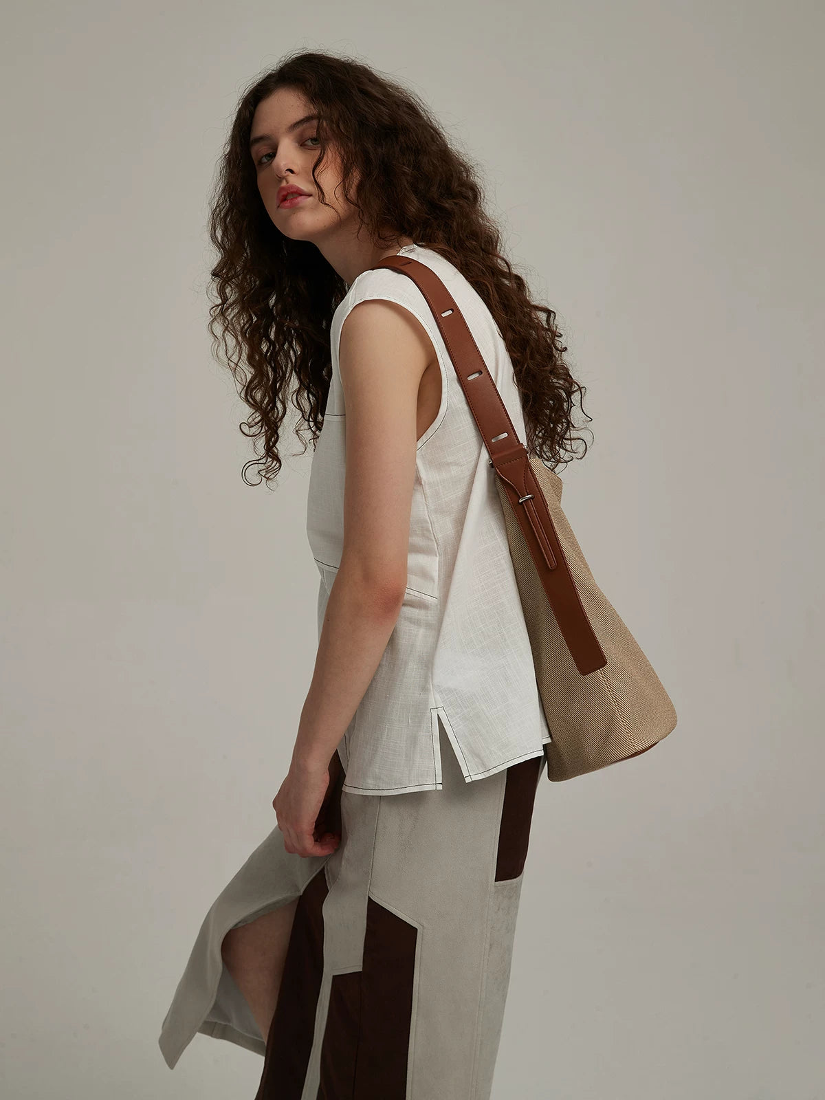 Canvas Look Two Way Tote_BDHL8449