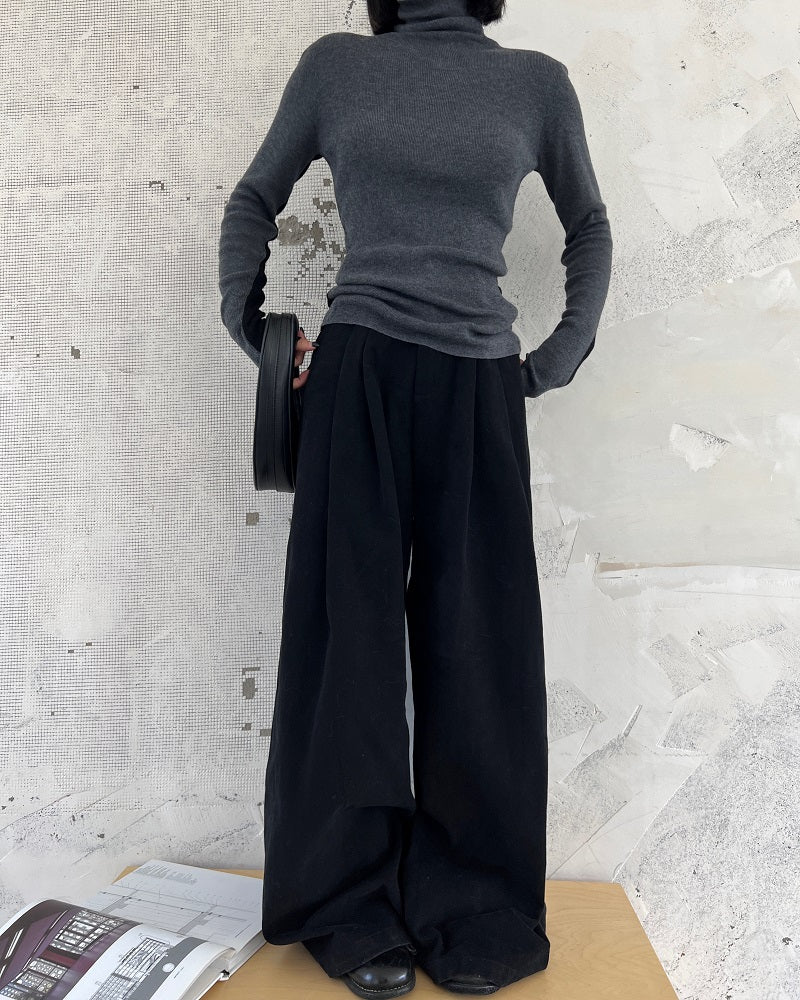 Retro Corduroy Wide Leg Pants_BDHL5309