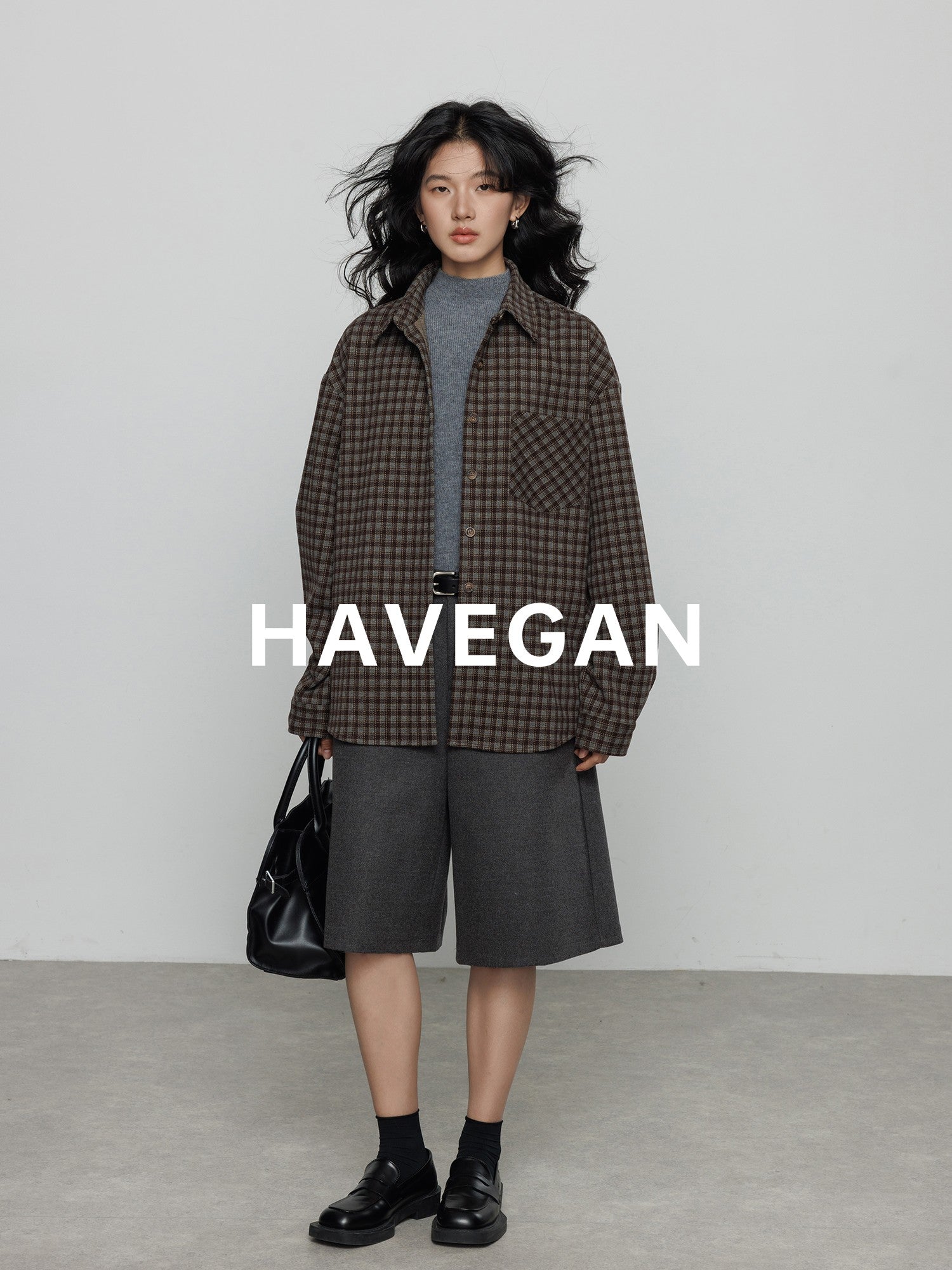 格紋磨毛棉襯衫_BDHL7960