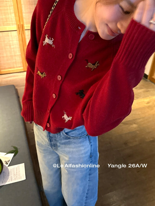 Beaded Embroidery Knit Top Or Cardigan_BDHL8121