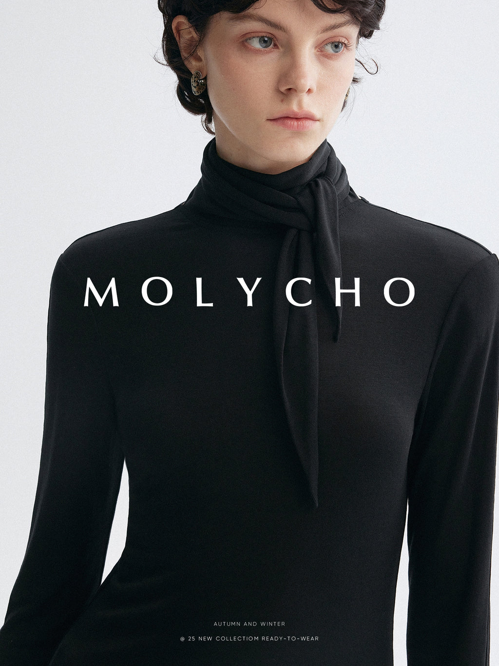 高領繫帶上衣_BDHL7951