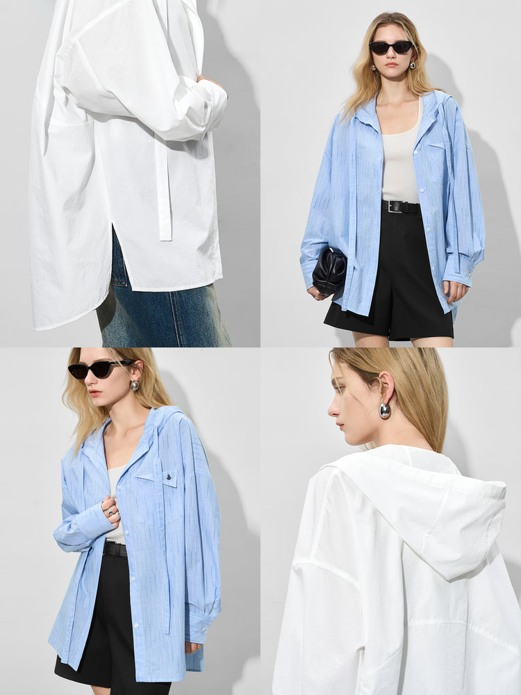 Hooded Loose-Fitting Casual Blouse_BDHL7011