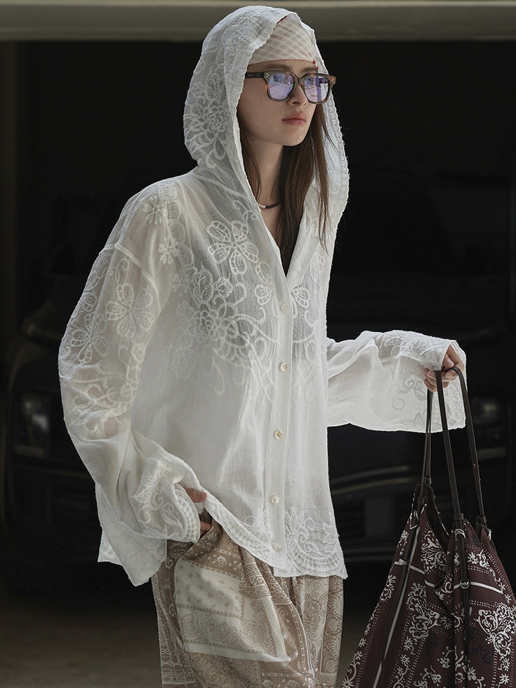 Racing Jacquard Sheer Hoodie_BDHL7628