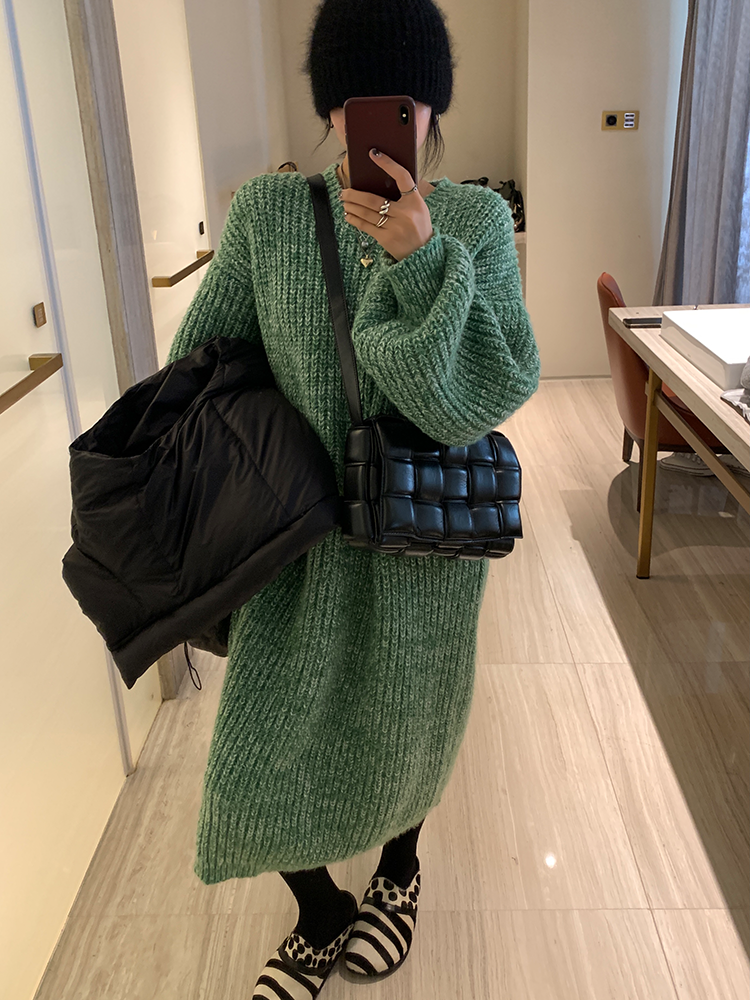 Loose Thick Knit Long Dress_BDHL6729