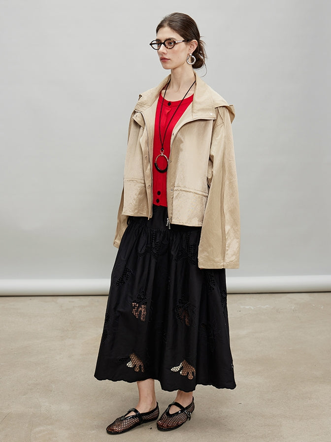 Embroidered Hollow A-Line Skirt_BDHL7184