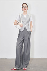 Thin Sleeveless Button Vest_BDHL6021